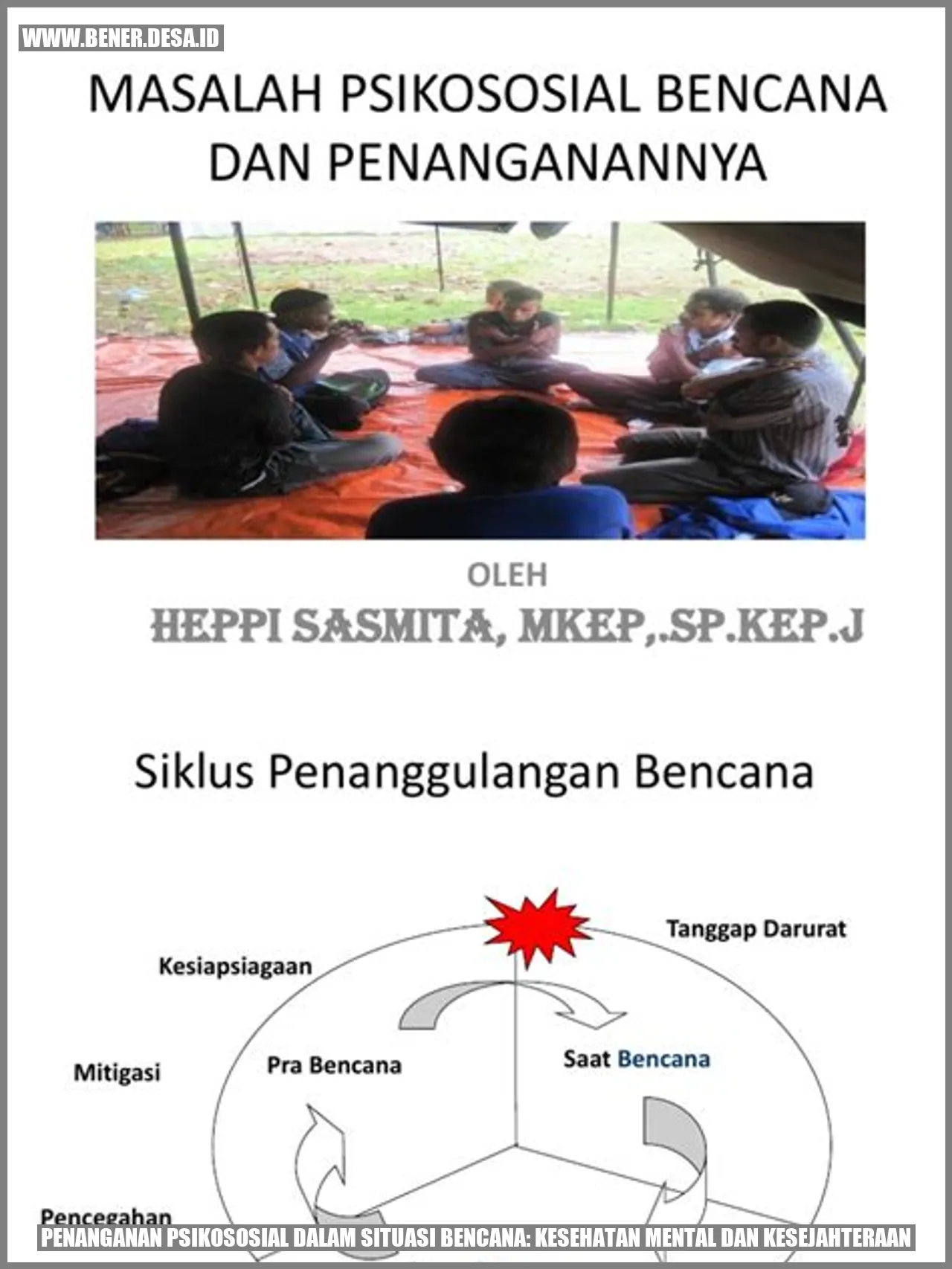 Penanganan Psikososial dalam Situasi Bencana: Kesehatan Mental dan Kesejahteraan